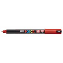 Posca PC-1MR Marcador de Pintura - Punta Roller de Fibra 0.7mm - Tinta Pigmentada Base al Agua - Resistente a la Luz - Color Rojo (6 uds)