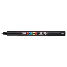 Posca PC-1MR Marcador de Pintura - Punta Roller de Fibra 0.7mm - Tinta Pigmentada Base al Agua - Resistente a la Luz - Color Negro (6 uds)