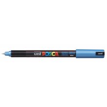 Posca PC-1MR Marcador de Pintura - Punta Roller de Fibra 0.7mm - Tinta Pigmentada Base al Agua - Linea Extrafina - Resistente a la Luz - Color Azul (6 uds)