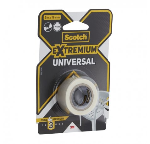 Scotch Extremium Universal Cinta Adhesiva Americana - 3m x 19mm - Color Blanco