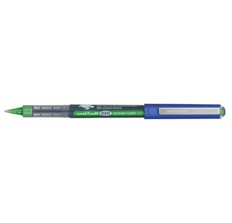 Uni-ball Eye Ocean Care UB-150ROP Boligrafo de Tinta Liquida - Punta de Bola 0.5mm - Tinta Resistente al Agua y Luz - Color Verde (12 uds)