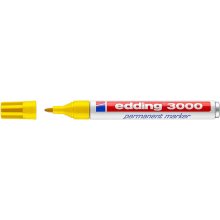 Edding 3000 Rotulador Permanente - Punta Redonda de 1.5mm - Trazo entre 1.5 y 3mm - Recargable - Secado Rapido - Color Amarillo (10 uds)