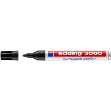 Edding 3000 Rotulador permanente - Punta redonda de 1.5mm - Trazo entre 1.5mm y 3.0mm - Recargable - Secado Instantaneo - Color Negro (10 uds)