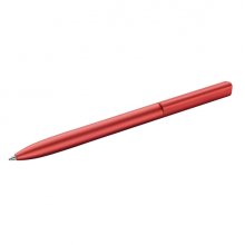 Pelikan Ineo Boligrafo Retractil - Trazo de 1mm - Mecanismo de Giro - Recambio 337M Azul - Aluminio Anodizado Satinado - Caja Metalica de Regalo - Color Rojo