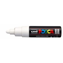 Posca PC-7M Marcador de Pintura - Punta de Poliester Forma de Bala 4.5-5.5mm - Tinta Base al Agua - Resistente a la Luz - Color Blanco (6 uds)
