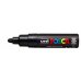 Posca PC-7M Marcador de Pintura - Punta de Bala 4.5-5.5mm - Tinta Base al Agua - Resistente a la Luz - Color Negro (6 uds)