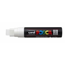 Posca PC-17K Marcador de Pintura - Punta Biselada de Poliester 15mm - Ancho de Trazo Muy Grueso - Tinta Base al Agua - Resistente a la Luz - Ideal para Carteleria y Decoracion - Color Blanco (5 uds)