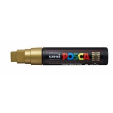 Posca PC-17K Marcador de Pintura - Punta Biselada de Poliester 15mm - Linea Muy Gruesa - Tinta Base al Agua - Resistente a la Luz - Color Oro (5 uds)