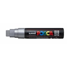 Posca PC-17K Marcador de Pintura - Punta Biselada de Poliester 15mm - Tinta Base al Agua - Resistente a la Luz - No Permanente - Color Plata (5 uds)