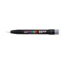 Posca PCF-350 Marcador de Pintura - Punta Acrilica Estilo Pincel - Base al Agua - No Permanente - Resistente a la Luz - Inodoro - Ideal para Carteleria y Decoracion - Color Blanco (5 uds)