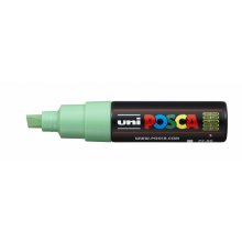 Posca PC-8K Marcador de Pintura - Punta Biselada Acrilica 8mm - Tinta Base al Agua - No Permanente - Resistente a la Luz - Inodoro - Ideal para Carteleria y Decoracion - Color Verde Claro (6 uds)