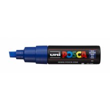 Posca PC-8K Marcador de Pintura - Punta Biselada Acrilica 8mm - Ancho de Trazo 8.0mm - Tinta Base al Agua - No Permanente - Resistente a la Luz - Inodoro - Ideal para Carteleria y Decoracion - Color Azul (6 uds)