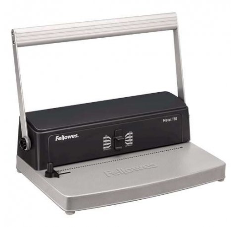 Fellowes Metal 50 Encuadernadora Manual A4 de Espiral Metalico - Perfora hasta 12 Hojas - Encuaderna hasta 450 Hojas