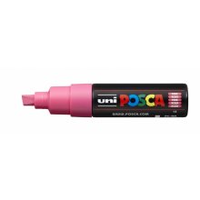 Posca PC-8K Marcador de Pintura - Punta Biselada Acrilica 8mm - Tinta Base al Agua - No Permanente - Resistente a la Luz - Ideal para Carteleria y Decoracion - Color Rosa (6 uds)