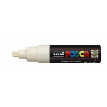 Posca PC-8K Marcador de Pintura - Punta Biselada Acrilica 8mm - Tinta Base al Agua - Resistente a la Luz - No Permanente - Color Marfil (6 uds)