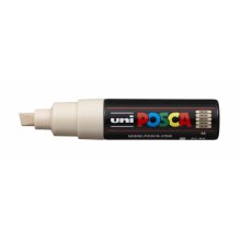 Posca PC-8K Marcador de Pintura - Punta Biselada Acrilica 8mm - Tinta Base al Agua - No Permanente - Resistente a la Luz - Ideal para Carteleria y Decoracion - Color Beige (6 uds)