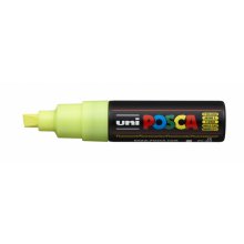 Posca PC-8K Marcador de Pintura - Punta Biselada Acrilica 8mm - Tinta Base al Agua - No Permanente - Resistente a la Luz - Ideal para Carteleria y Decoracion - Color Amarillo (6 uds)