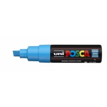 Posca PC-8K Marcador de Pintura - Punta Biselada Acrilica 8mm - Tinta Base al Agua - Resistente a la Luz - No Permanente - Color Turquesa (6 uds)