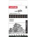 Uni-ball Uni Pin Clasico I Pack de 8 Rotuladores Calibrados 0.03, 0.1, 0.3, 0.5, 0.7, 0.9, 1.2 y Brush - Punta Poliacetal - Tinta Pigmentada Resistente al Agua y Luz - Color Negro
