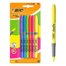Bic Highlighter Grip Pack con 6 Marcadores Fluorescentes - Punta Biselada - Trazo entre 1.60 y 3.30 mm - Grip Texturizado - Colores Surtidos Bic Highlighter Grip Pack con 6 Marcadores Fluorescentes - Punta Biselada - Trazo entre 1.60 y 3.30 mm - Grip Texturizado - Colores Surtidos