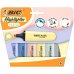 Bic Marking Highlighter Flat Pastel Mineral Pack de 6 Marcadores Fluorescentes - Punta Biselada - Trazo entre 1.20 y 4.60 mm - Tinta con Base de Agua - Colores Pastel Mineral Surtidos