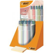 Bic 4 Colours Mineral Tones Expositor con 30 Boligrafos de Bola Retractil - 5 Colores Diferentes - Punta Media de 1.0mm - Colores Surtidos