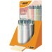 Bic 4 Colours Mineral Tones Expositor con 30 Boligrafos de Bola Retractil - 5 Colores Diferentes - Punta Media de 1.0mm - Colores Surtidos
