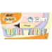 Bic Marking Highlighter Flat Pastel Pack de 10 Marcadores Fluorescentes - Punta Biselada - Trazo entre 1.20 y 4.60 mm - Tinta con Base de Agua - 4 Colores Pastel y 6 Colores Pastel Mineral