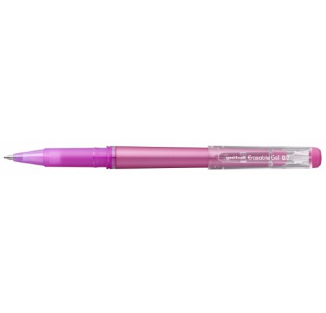 Uni-ball UF-222 Roller de Gel Borrable - Punta de Bola 0.7mm - Tinta Termosensible - Doble Goma Borradora - Color Rosa (12 uds)