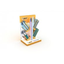 Bic Expositor con 12 Bol. 4 Colores Pastel, 12 Bol. 4 Colores Shine, 40 Bol. Cristal Pastel y 40 Bol. Cristal Glace - Tinta con Base de Aceite - Colores Surtidos