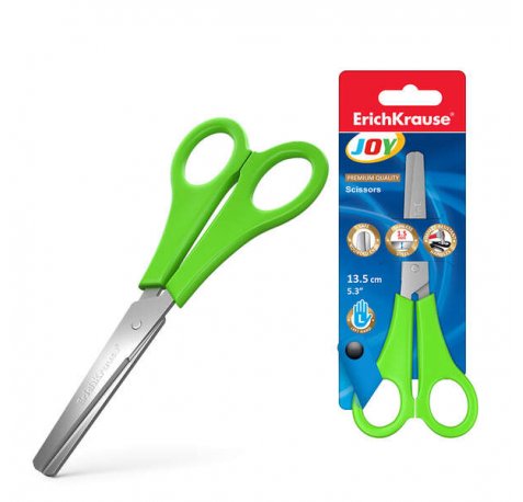 Erichkrause Joy - Tijeras para Zurdos - Cuchillas de Acero Inoxidable - Extremos Redondeados - Resistente a La Corrosion - Mangos de Plastico Resistente - Color/Diseño Variado
