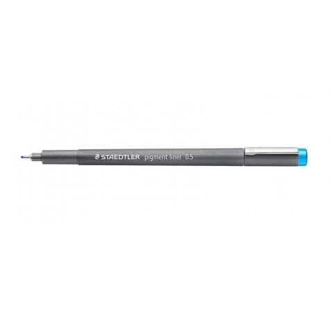 Staedtler Pigment Liner 308 Rotulador Calibrado - Trazo 0.5mm - Secado Rapido - Color Azul Claro (10 uds)