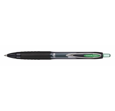 Uni-ball UMN-207E Roller de Tinta - Punta de Bola 0.7mm - Grip de Caucho Antifatiga - Tinta Pigmentada Resistente a Luz y Agua - Color Verde (12 uds)