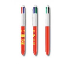 Bic 4 Colours Campeones Expositor con 25 Boligrafos de Bola Retractil - Punta Media de 1.0mm - 4 Colores de Tinta