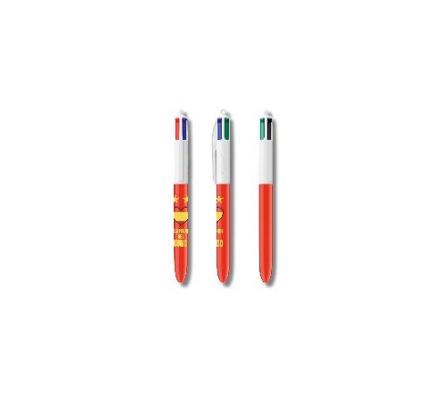 Bic 4 Colours Campeones Expositor con 25 Boligrafos de Bola Retractil - Punta Media de 1.0mm - 4 Colores de Tinta
