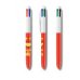 Bic 4 Colours Campeones Expositor con 25 Boligrafos de Bola Retractil - Punta Media de 1.0mm - 4 Colores de Tinta
