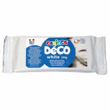 Carioca Deco Plastilina de 250gr - Se Endurece al Aire - Facil de Alisar - Color Blanco