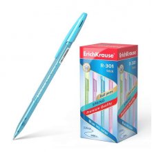 Erichkrause Boligrafo R-301 Spring Stick 0.7 - Cuerpo Hexagonal Translucido - Punta de 0.7mm - Tinta de Secado Rapido - Color Azul (50 uds)
