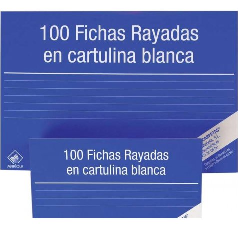 Mariola Pack de 100 Fichas Rayadas Nº3 para Fichero - Medidas 150x100mm - Color Blanco