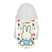 Safta Miffy Buddy Botella de 500ml - PVC sin BPA - Pajita Interior - 73x73x195mm - Color Beige