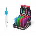 Erichkrause Compas de Metal School 120mm - Radio Maximo 18 cm - Estuche de Plastico con Regla Incluida - Colores Neon - Caja de Plastico con Colgador (24 uds)