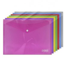Ingraf Pack de 10 Sobres con Cierre de Broche - Polipropileno - Tamaño A4 - Colores Surtidos