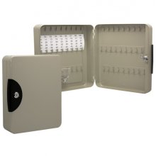 Armario Porta Llaves Metalico con Cierre - 54 Posiciones - Ideal para Oficinas y Almacenes - Organizacion y Acceso Facil  - Color Gris
