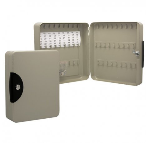 Armario Porta Llaves Metalico con Cierre - 54 Posiciones - Ideal para Oficinas y Almacenes - Organizacion y Acceso Facil  - Color Gris
