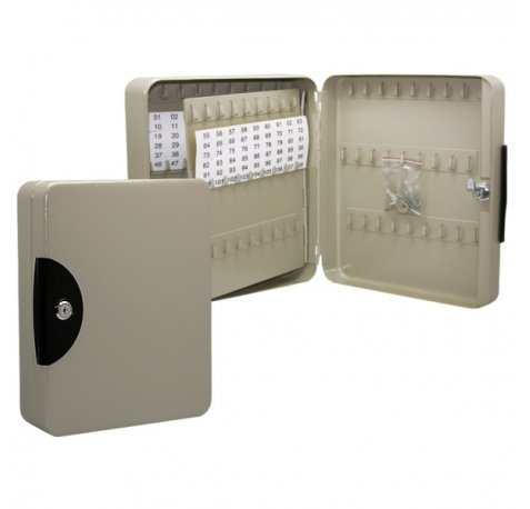 Armario Porta Llaves Metalico con Cierre - 108 Posiciones - Ideal para Oficinas y Almacenes - Organizacion y Acceso Facil  - Color Gris