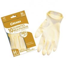 Cegasa Pack de 10 Guantes de Latex Multiusos Talla P 6-6 1/2 - Desechables Extrafinos con Polvo - Uso General, Domestico, Limpieza - Color Amarillo Claro Cegasa Pack de 10 Guantes de Latex Multiusos Talla P 6-6 1/2 - Desechables Extrafinos con Polvo - Uso General, Domestico, Limpieza - Color Amarillo Claro