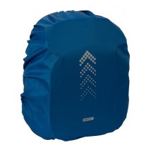Safta Funda Impermeable para Mochila 48.6L - Goma Elastica Ajustable - Serigrafia Reflectante - Compatible con Varias Mochilas - 48.6L - Resistente al Agua - 270x360x500mm - Color Azul Marino