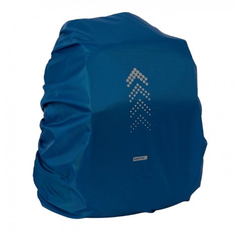 Safta Funda Impermeable para Mochila 64L - Goma Elastica Ajustable - Reflectante - Compatible con Mochilas Grandes - Visibilidad - 320x400x500mm - Color Azul Marino
