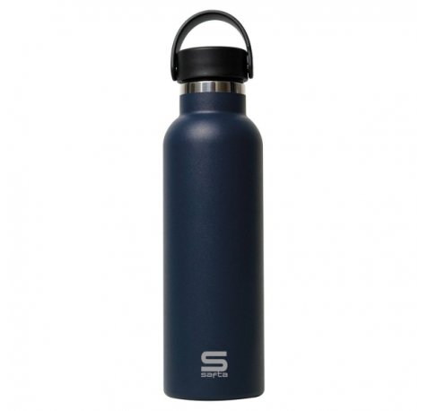 Safta Botella Termo de 600ml - Acero Inoxidable - Asa Superior - Color Negro