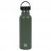 Safta Botella Termo de 600ml - Acero Inoxidable - Base de Silicona Antideslizante - Asa Superior - Color Verde